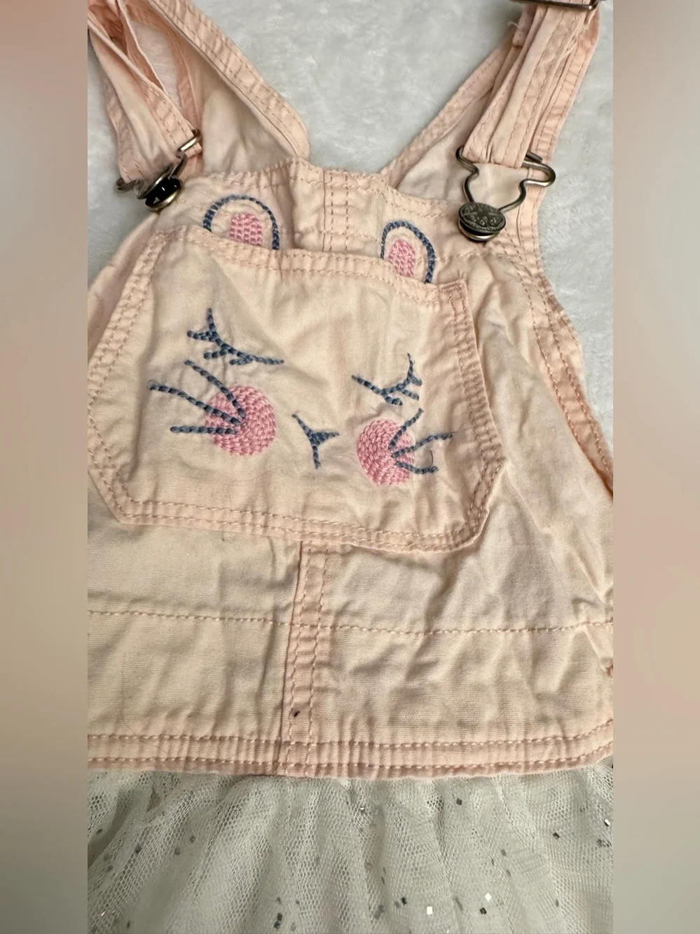 OshKosh B'gosh Pink Overall Skirt with White Sparkle Tulle size 4